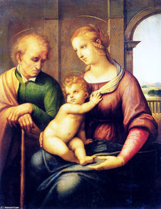 Raphael (Raffaello Sanzio Da Urbino) - Holy Family with St. Joseph (also known as Madonna with Beardless St. Joseph)