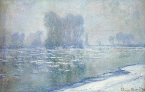 Claude Monet - Ice Floes, Misty Morning