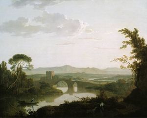 Joseph Wright Of Derby - Imaginary Landscape with a Bridge in the Roman Campagna
