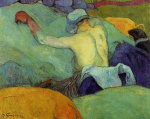 Paul Gauguin - In the Heat of the Day (also known as Woman with Pigs)