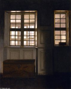 Vilhelm (Hammershøi)Hammershoi - Interior with a View of an Exterior Gallery