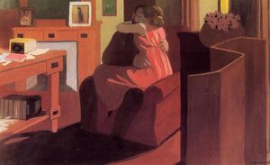 Felix Vallotton - Intimacy (also known as Interior with Couple and Screen)