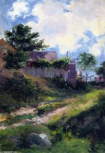 Mathias Joseph Alten - Landscape with House and Fence