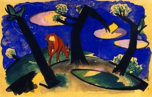 Franz Marc - Landscape with Red Animal