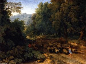 Gaspard Dughet - Landscape with a Shepherd and His Flock