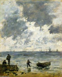 Eugène Louis Boudin - Le Havre, The Sea at Sunset