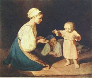Alexey Venetsianov - First Steps (Peasant Woman with child)