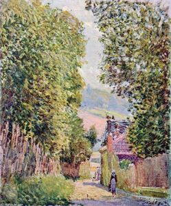 Alfred Sisley - A Street in Louveciennes