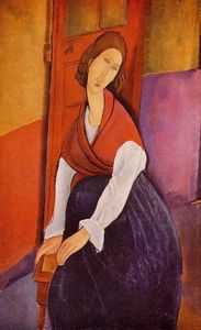 Amedeo Modigliani - Jeanne Hebuterne in Red Shawl