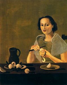 André Derain - The girl cutting apple