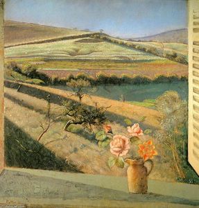 Balthus (Balthasar Klossowski) - The bouquet of roses on the window