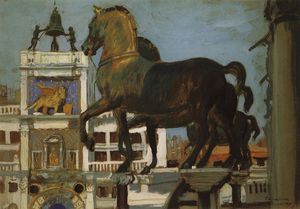 Boris Mikhaylovich Kustodiev - Horses of St. Mark. Venice