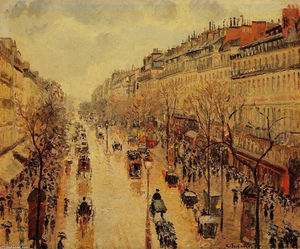 Camille Pissarro - Boulevard Montmartre Afternoon, in the Rain