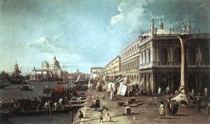 Giovanni Antonio Canal (Canaletto) - The Molo with the Library and the Entrance to the Grand Canal