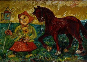 David Davidovich Burliuk - A red horse