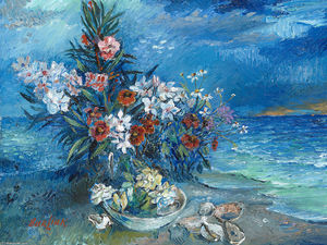 David Davidovich Burliuk - Flowers by the Sea