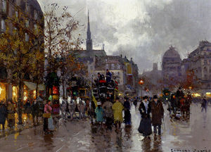 Edouard Cortes - View of the Street Rivoli and Notre Dame