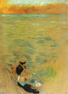 Jean Edouard Vuillard - Sea at Sunset, Women on the Shore