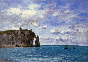 Eugène Louis Boudin - The Cliffs at Etretat