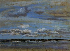 Eugène Louis Boudin - White Clouds over the Estuary