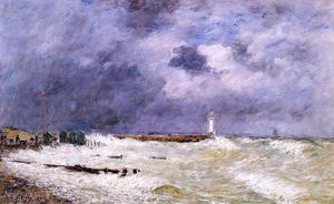 Eugène Louis Boudin - Le Havre. Heavy Winds off of Frascati.