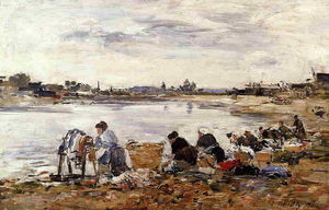 Eugène Louis Boudin - Laundresses on the Banks of the Touques (10)