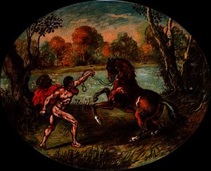 Giorgio De Chirico - Dioscuri with horse