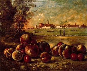 Giorgio De Chirico - Still life in Venetian landscape