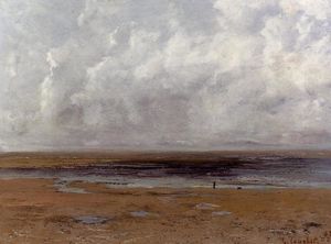 Gustave Courbet - The Beach at Trouville at Low Tide
