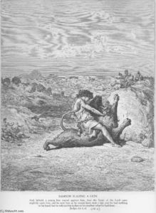 Paul Gustave Doré - Samson Slays a Lion