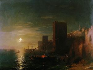 Ivan Aivazovsky - Lunar night in the Constantinople