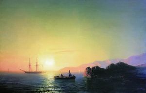 Ivan Aivazovsky - Sunset at the Crimean coast