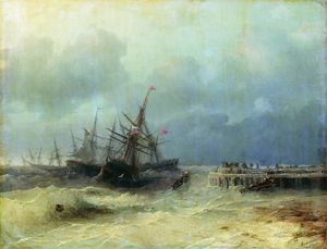 Ivan Aivazovsky - Fleeing from the storm
