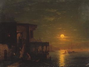 Ivan Aivazovsky - Lunar night at the sea