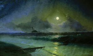 Ivan Aivazovsky - Moonrise in Feodosia