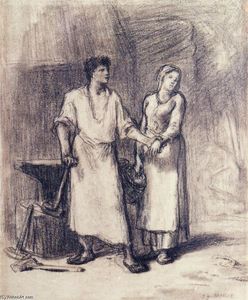 Jean-François Millet - The Blacksmith and His Bride