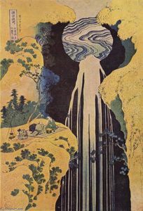 Katsushika Hokusai - The waterfall of Amida behind the Kiso Road