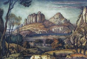 Konstantin Fyodorovich Bogaevsky - Romantic landscape (Crimean landscape)