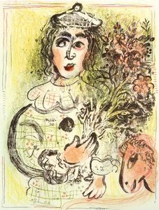 Marc Chagall - Clown with flowers