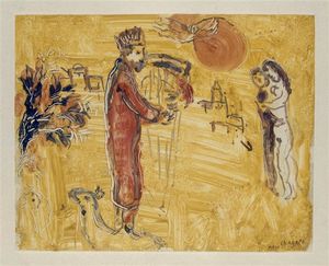 Marc Chagall - King Solomon with harp