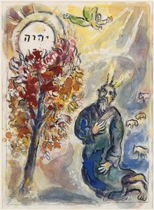 Marc Chagall - Moses and the burning bush