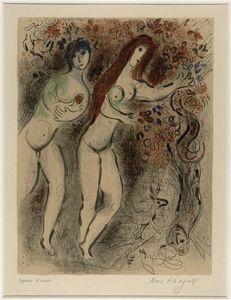 Marc Chagall - Adam and Eve with the forbidden fruit