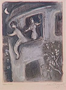 Marc Chagall - Michal saves David from Saul
