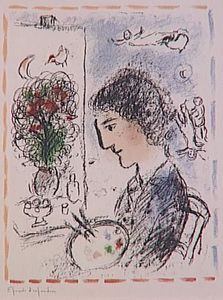 Marc Chagall - A flowered easel