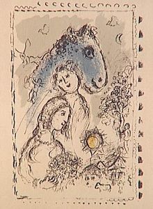 Marc Chagall - Blue Horse with the couple