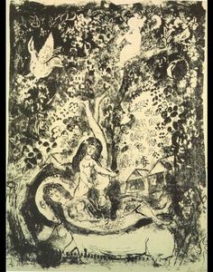 Marc Chagall - Branch and flute-player