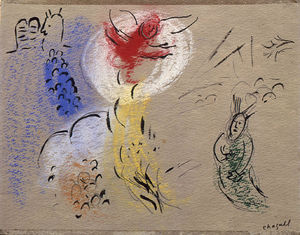 Marc Chagall - Study to --Moses with the Burning Bush--