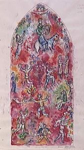 Marc Chagall - Vitrage at Chichester Cathedral (David, Psalm 150)