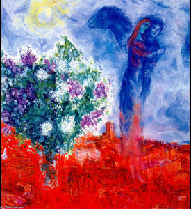 Marc Chagall - Lovers over Sant Paul