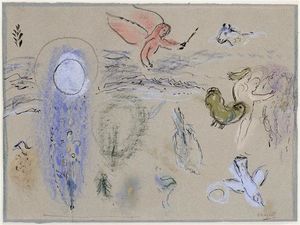 Marc Chagall - Adam and Eve expelled from Paradise
